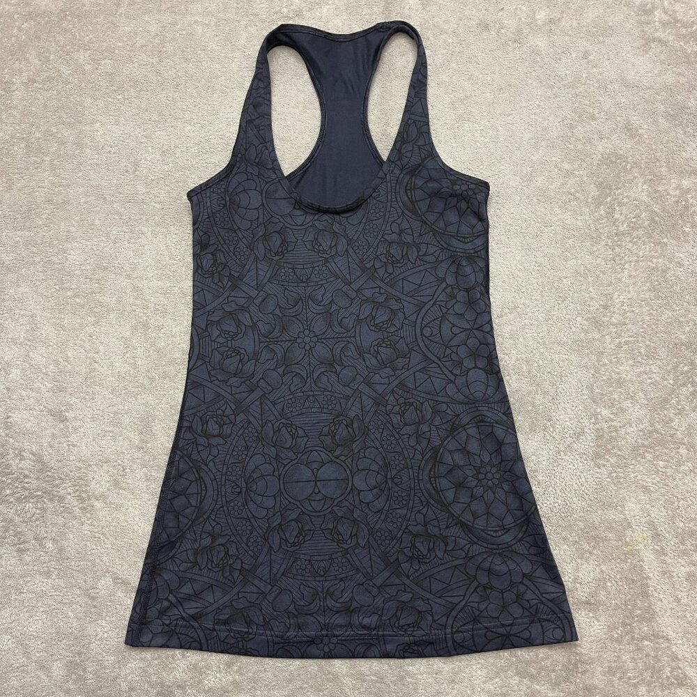 Lululemon Tank Top Womens Size 0 Floral Lightweight Blue Gray